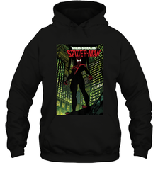 Marvel Miles Morales_ Spider Man Comic Cover Hooded Sweatshirt Hooded Sweatshirt - skytshirtshop