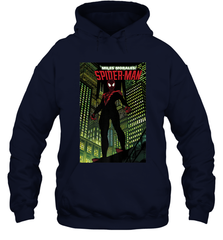 Marvel Miles Morales_ Spider Man Comic Cover Hooded Sweatshirt Hooded Sweatshirt - skytshirtshop