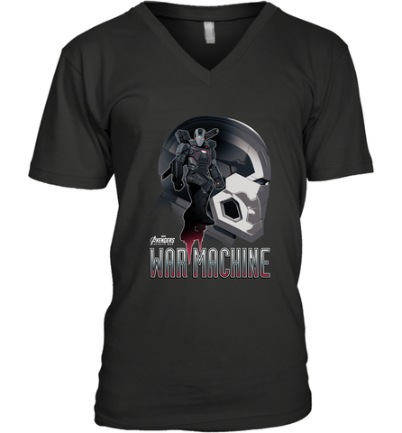 Marvel Infinity War War Machine Head Profile Men's V-Neck Men's V-Neck / Black / S Men's V-Neck - skytshirtshop