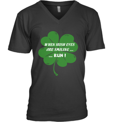 When Irish eyes are smiling Run Lucky St Patricks Day Shirt Men's V-Neck