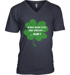 When Irish eyes are smiling Run Lucky St Patricks Day Shirt Men's V-Neck Men's V-Neck - skytshirtshop