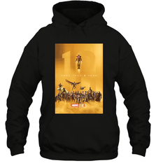 Marvel Studios 10 Years of Heroes Poster Hooded Sweatshirt Hooded Sweatshirt - skytshirtshop