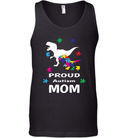 Proud Autism Mom T Rex Dinosaur Autism Awareness Men's Tank Top Men's Tank Top / Black / XS Men's Tank Top - skytshirtshop