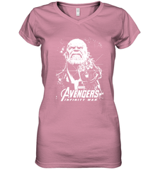Marvel Infinity War Thanos Unicolor Stamp Women's V-Neck T-Shirt Women's V-Neck T-Shirt - skytshirtshop