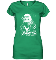 Marvel Infinity War Thanos Unicolor Stamp Women's V-Neck T-Shirt Women's V-Neck T-Shirt - skytshirtshop