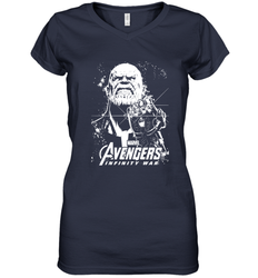 Marvel Infinity War Thanos Unicolor Stamp Women's V-Neck T-Shirt