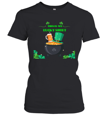 This is my lucky shirt on St Patricks Day Women's T-Shirt Women's T-Shirt / Black / S Women's T-Shirt - skytshirtshop