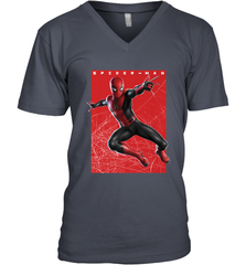 Marvel Spider Man Far From Home Web Swinging Poster Men's V-Neck Men's V-Neck - skytshirtshop