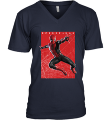 Marvel Spider Man Far From Home Web Swinging Poster Men's V-Neck Men's V-Neck - skytshirtshop