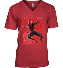 Marvel Spider Man Far From Home Web Swinging Poster Men's V-Neck Men's V-Neck - skytshirtshop