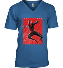 Marvel Spider Man Far From Home Web Swinging Poster Men's V-Neck Men's V-Neck - skytshirtshop