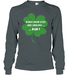 When Irish eyes are smiling Run Lucky St Patricks Day Shirt Long Sleeve T-Shirt Long Sleeve T-Shirt - skytshirtshop