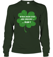 When Irish eyes are smiling Run Lucky St Patricks Day Shirt Long Sleeve T-Shirt Long Sleeve T-Shirt - skytshirtshop