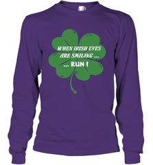 When Irish eyes are smiling Run Lucky St Patricks Day Shirt Long Sleeve T-Shirt Long Sleeve T-Shirt - skytshirtshop