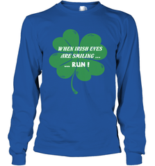 When Irish eyes are smiling Run Lucky St Patricks Day Shirt Long Sleeve T-Shirt Long Sleeve T-Shirt - skytshirtshop