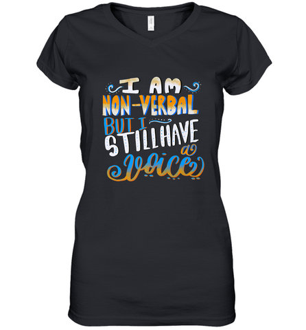 Special Needs NonVerbal Autism Awesome Women's V-Neck T-Shirt Women's V-Neck T-Shirt / Black / S Women's V-Neck T-Shirt - skytshirtshop
