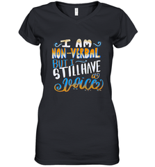 Special Needs NonVerbal Autism Awesome Women's V-Neck T-Shirt Women's V-Neck T-Shirt - skytshirtshop