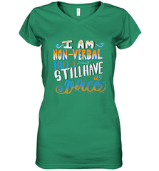 Special Needs NonVerbal Autism Awesome Women's V-Neck T-Shirt Women's V-Neck T-Shirt - skytshirtshop