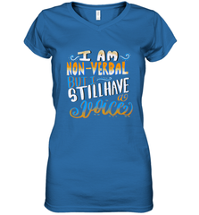 Special Needs NonVerbal Autism Awesome Women's V-Neck T-Shirt Women's V-Neck T-Shirt - skytshirtshop