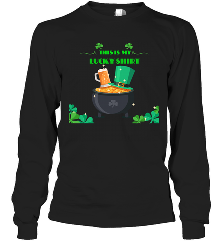 This is my lucky shirt on St Patricks Day Long Sleeve T-Shirt Long Sleeve T-Shirt / Black / S Long Sleeve T-Shirt - skytshirtshop