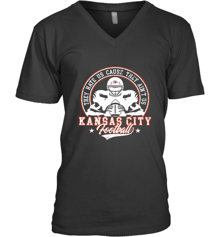 Vintage NFL Kansas City Football Logo Men's V-Neck Men's V-Neck / Black / S Men's V-Neck - skytshirtshop