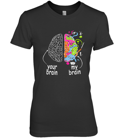 Neurodiversity brain Gift idea for Dyslexia ADHD Autism ASD Women's Premium T-Shirt Women's Premium T-Shirt / Black / XS Women's Premium T-Shirt - skytshirtshop
