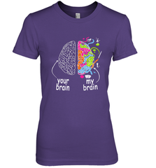 Neurodiversity brain Gift idea for Dyslexia ADHD Autism ASD Women's Premium T-Shirt Women's Premium T-Shirt - skytshirtshop