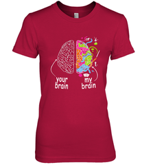 Neurodiversity brain Gift idea for Dyslexia ADHD Autism ASD Women's Premium T-Shirt Women's Premium T-Shirt - skytshirtshop