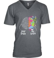 Neurodiversity brain Gift idea for Dyslexia ADHD Autism ASD Men's V-Neck Men's V-Neck - skytshirtshop