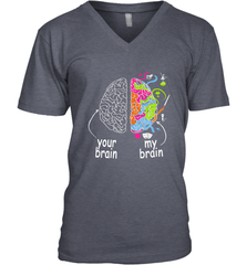 Neurodiversity brain Gift idea for Dyslexia ADHD Autism ASD Men's V-Neck Men's V-Neck - skytshirtshop