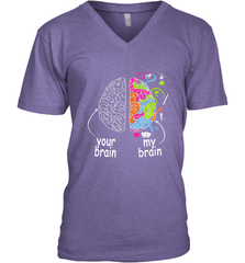 Neurodiversity brain Gift idea for Dyslexia ADHD Autism ASD Men's V-Neck Men's V-Neck - skytshirtshop