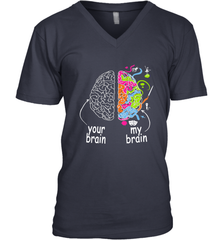 Neurodiversity brain Gift idea for Dyslexia ADHD Autism ASD Men's V-Neck Men's V-Neck - skytshirtshop