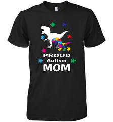 Proud Autism Mom T Rex Dinosaur Autism Awareness Men's Premium T-Shirt Men's Premium T-Shirt - skytshirtshop