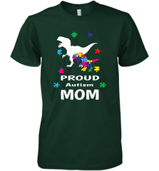 Proud Autism Mom T Rex Dinosaur Autism Awareness Men's Premium T-Shirt Men's Premium T-Shirt - skytshirtshop