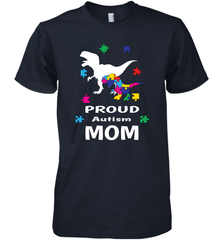 Proud Autism Mom T Rex Dinosaur Autism Awareness Men's Premium T-Shirt Men's Premium T-Shirt - skytshirtshop