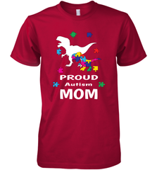Proud Autism Mom T Rex Dinosaur Autism Awareness Men's Premium T-Shirt Men's Premium T-Shirt - skytshirtshop