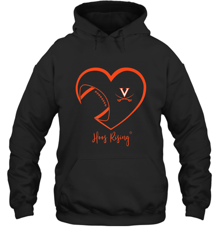 Virginia Cavaliers Football Inside Heart  Team Hooded Sweatshirt Hooded Sweatshirt / Black / S Hooded Sweatshirt - skytshirtshop