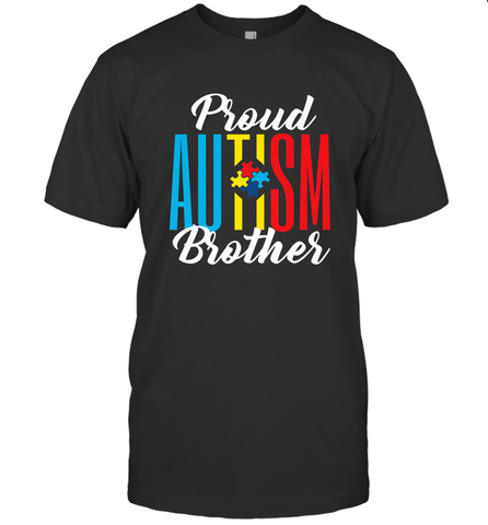 Proud Autism Brother Awareness Support Premium T Shirt Men's T-Shirt Men's T-Shirt / Black / S Men's T-Shirt - skytshirtshop