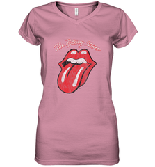 Mens The Rolling Stones Script Tongue Logo Women's V-Neck T-Shirt Women's V-Neck T-Shirt - skytshirtshop