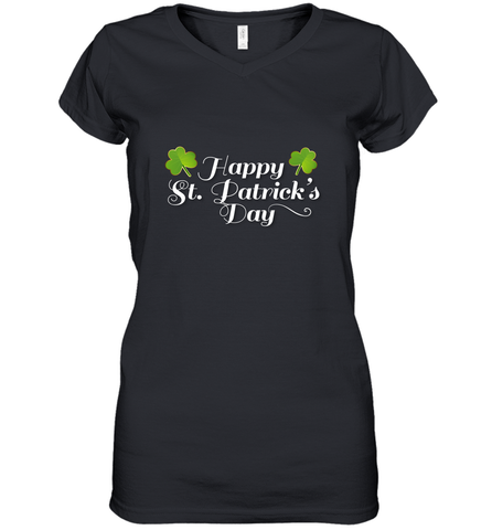 Shamrock Happy St patrick's Shirt for men and women (2) Women's V-Neck T-Shirt Women's V-Neck T-Shirt / Black / S Women's V-Neck T-Shirt - skytshirtshop