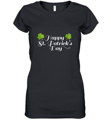 Shamrock Happy St patrick's Shirt for men and women (2) Women's V-Neck T-Shirt Women's V-Neck T-Shirt - skytshirtshop