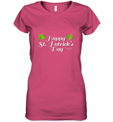 Shamrock Happy St patrick's Shirt for men and women (2) Women's V-Neck T-Shirt Women's V-Neck T-Shirt - skytshirtshop