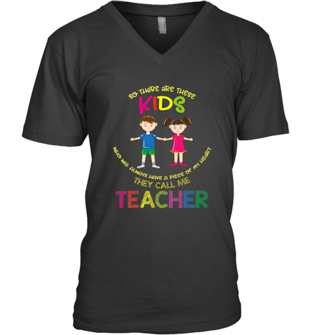 They Call Me Teacher School Kids Fun Appreciation Men's V-Neck Men's V-Neck / Black / S Men's V-Neck - skytshirtshop