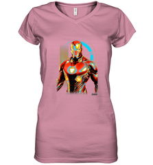 Marvel Infinity War Iron Man Digital Pose Women's V-Neck T-Shirt Women's V-Neck T-Shirt - skytshirtshop