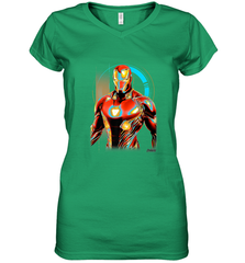 Marvel Infinity War Iron Man Digital Pose Women's V-Neck T-Shirt Women's V-Neck T-Shirt - skytshirtshop