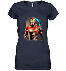 Marvel Infinity War Iron Man Digital Pose Women's V-Neck T-Shirt