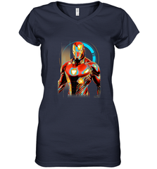 Marvel Infinity War Iron Man Digital Pose Women's V-Neck T-Shirt Women's V-Neck T-Shirt - skytshirtshop