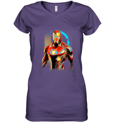 Marvel Infinity War Iron Man Digital Pose Women's V-Neck T-Shirt Women's V-Neck T-Shirt - skytshirtshop