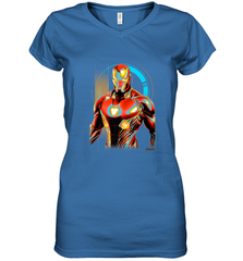 Marvel Infinity War Iron Man Digital Pose Women's V-Neck T-Shirt Women's V-Neck T-Shirt - skytshirtshop