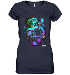 Marvel Infinity War Thor Rocket Groot Neon Women's V-Neck T-Shirt Women's V-Neck T-Shirt - skytshirtshop